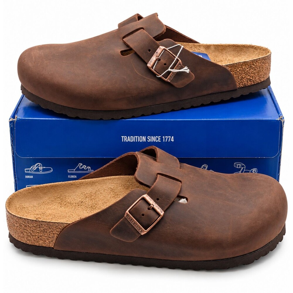Birkenstock Boston Oiled Leather Clogs Men 13 EU 46 Regular Habana 0860131